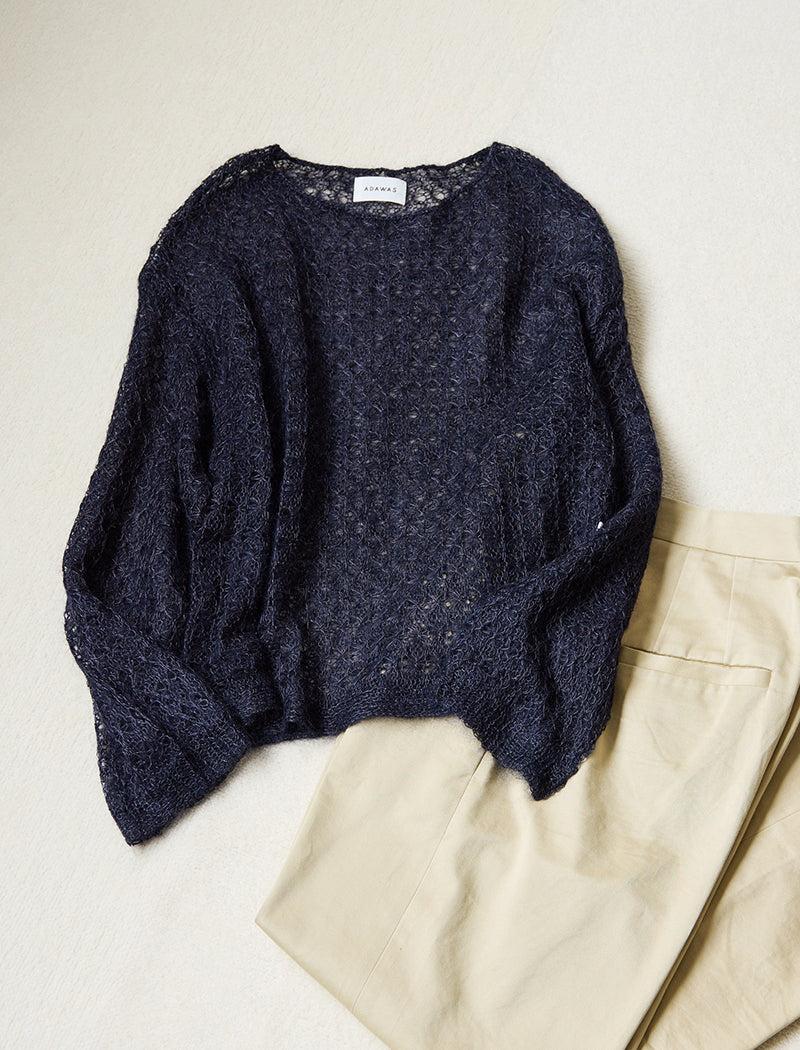 OPEN-KNIT MOHAIR TOP
