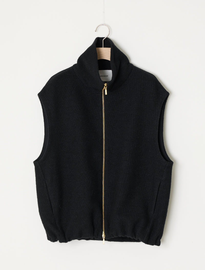 WOOL SILK BLENDED LIGHT ZIP VEST
