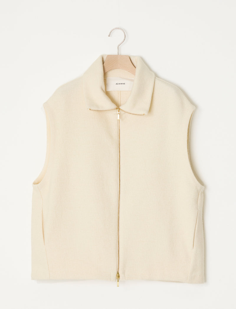 WOOL SILK BLENDED LIGHT ZIP VEST