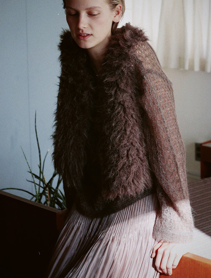 OPEN-KNIT MOHAIR TOP