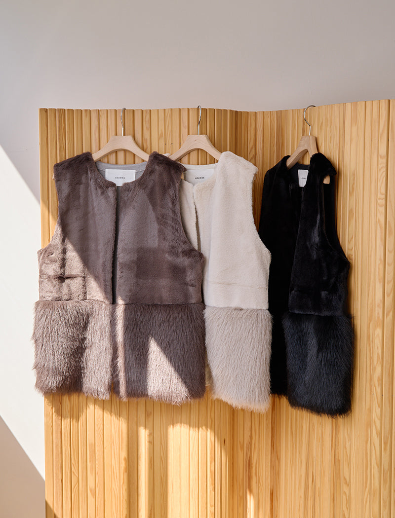 FAUX-FUR PANEL VEST