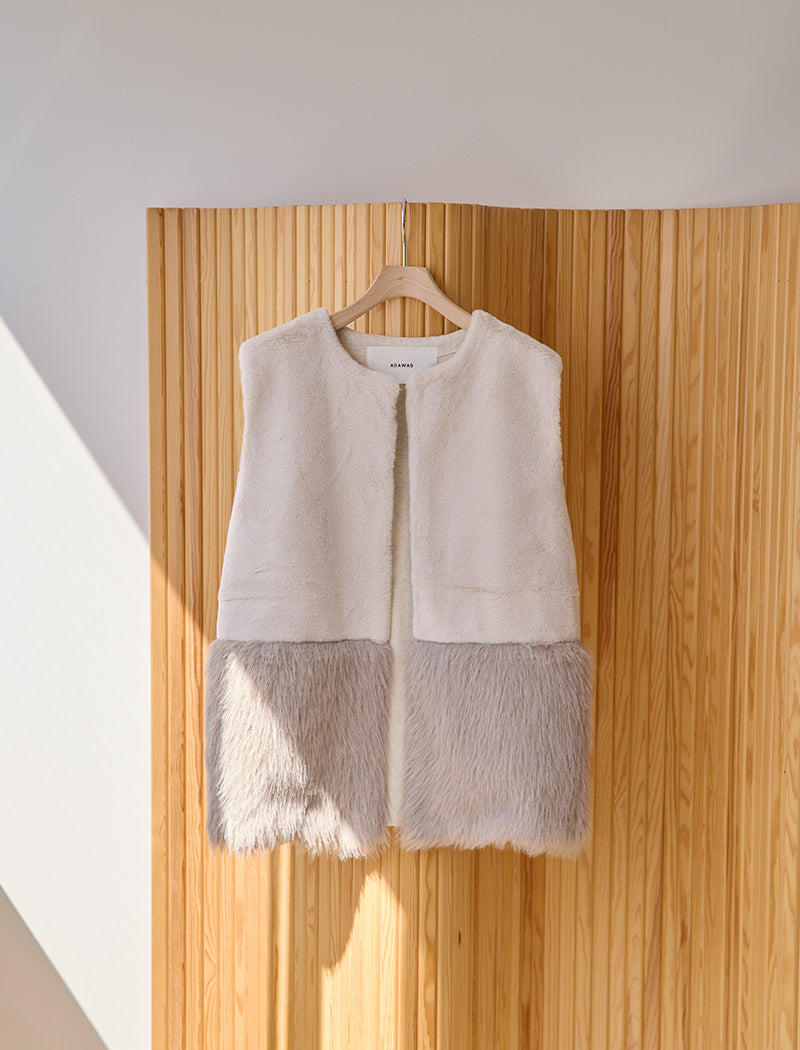 FAUX-FUR PANEL VEST