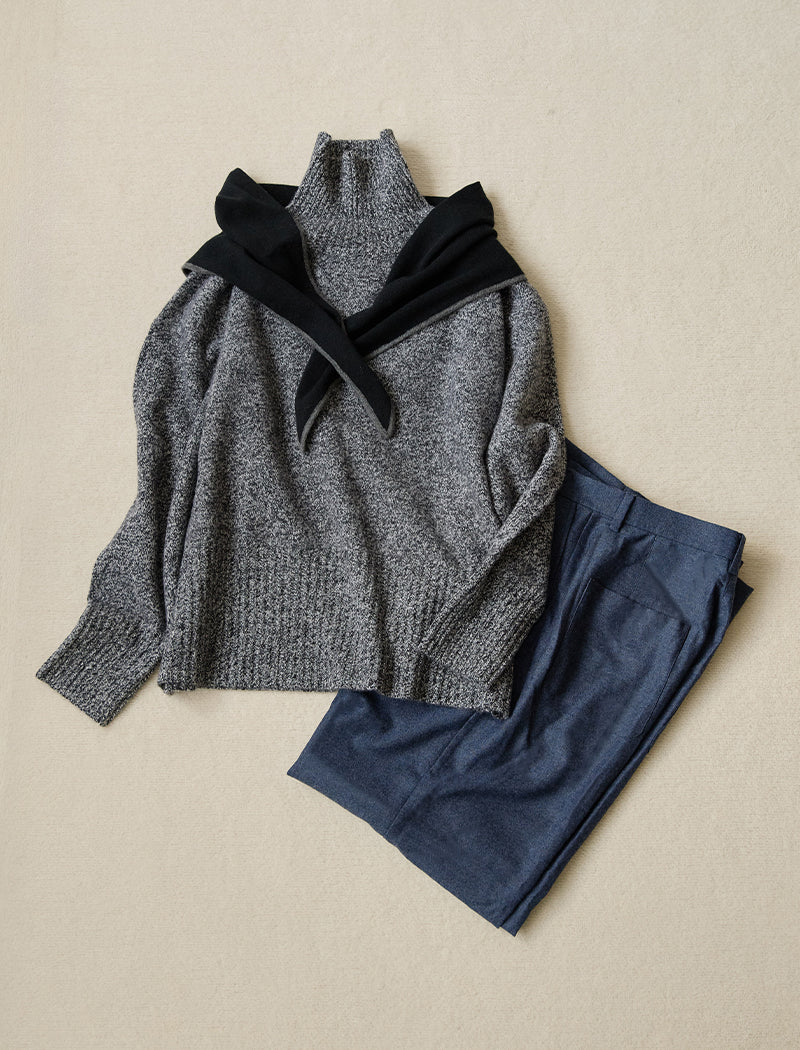 CASHMERE BLEND HIGH NECK