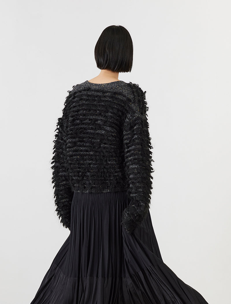 LOOP FRINGE KNIT CARDIGAN