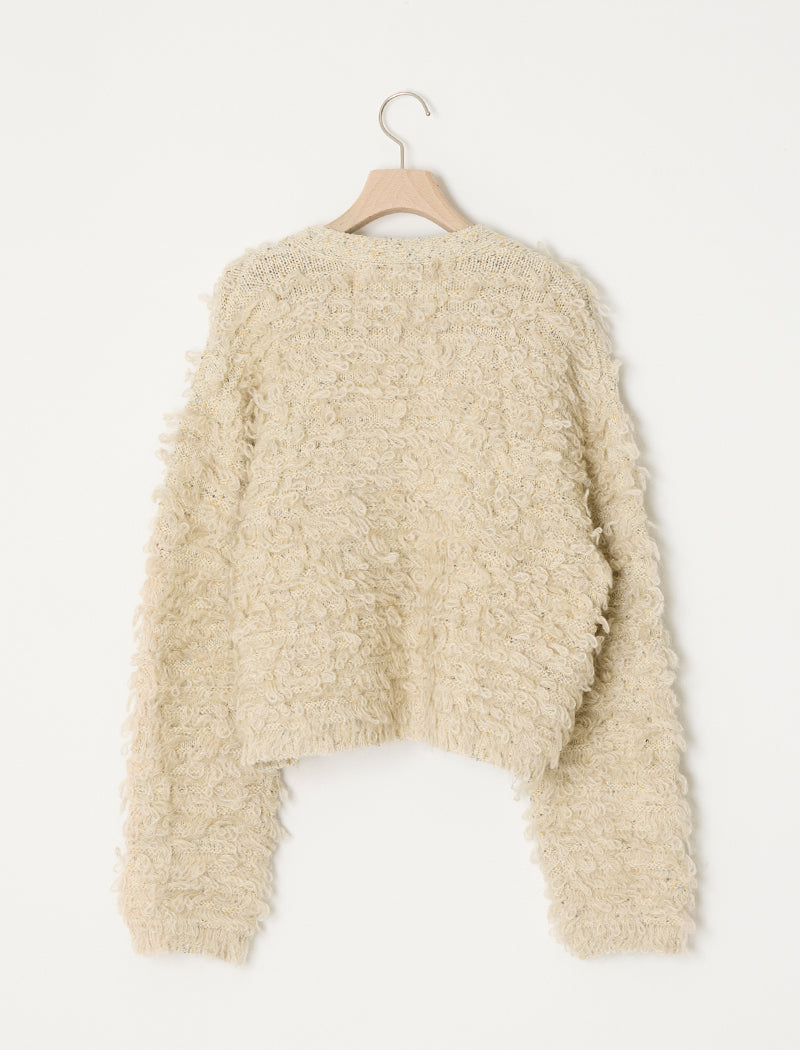 LOOP FRINGE KNIT CARDIGAN