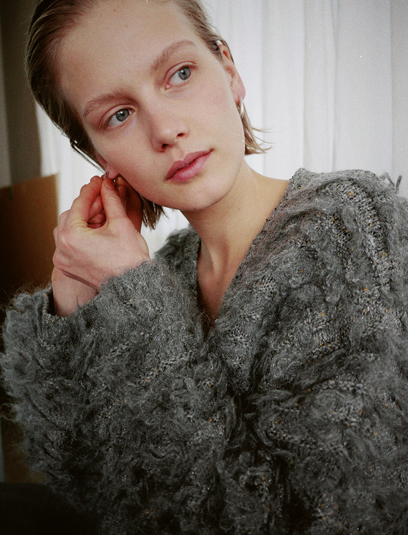 LOOP FRINGE KNIT CARDIGAN