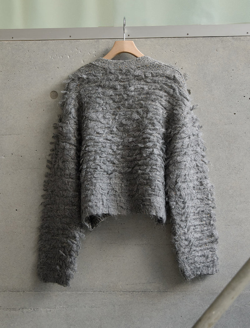 LOOP FRINGE KNIT CARDIGAN