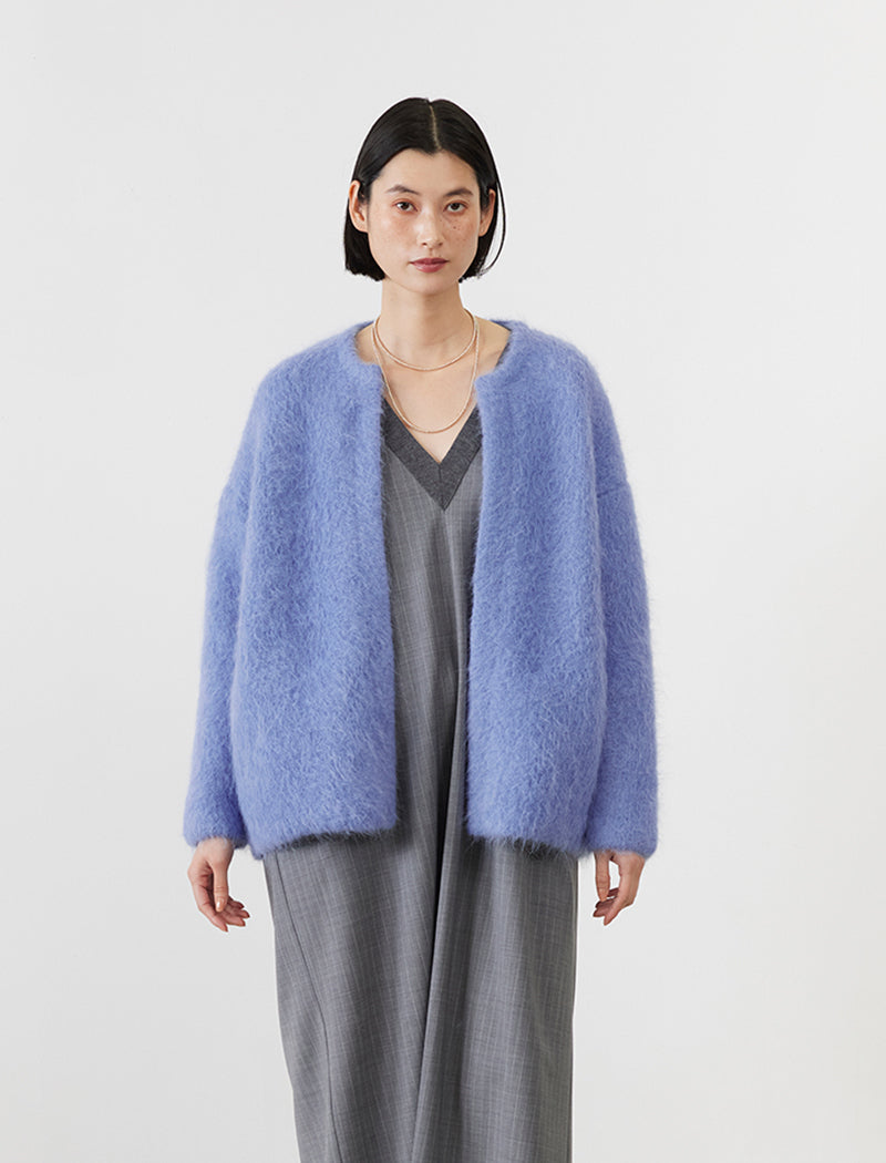 ALPACA FUR KNIT CARDIGAN