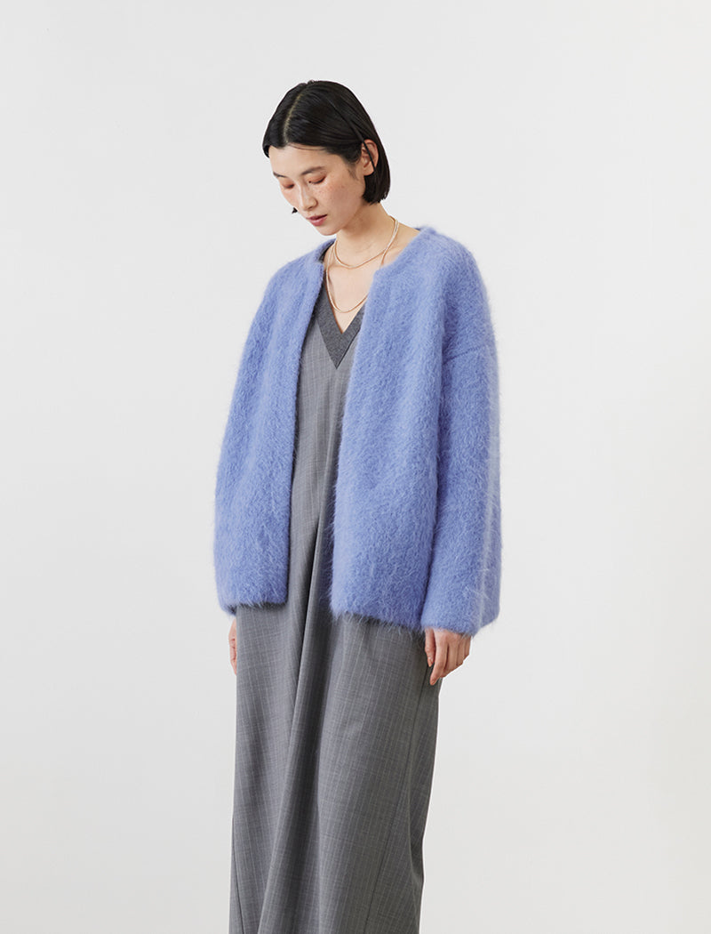 ALPACA FUR KNIT CARDIGAN