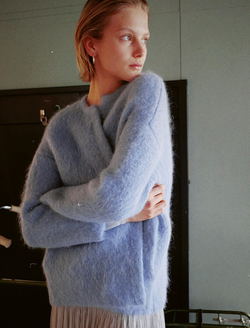 ALPACA FUR KNIT CARDIGAN