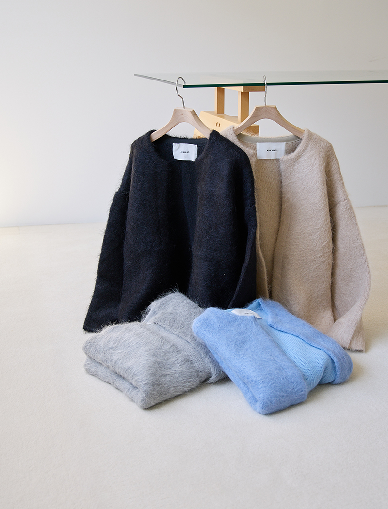 ALPACA FUR KNIT CARDIGAN