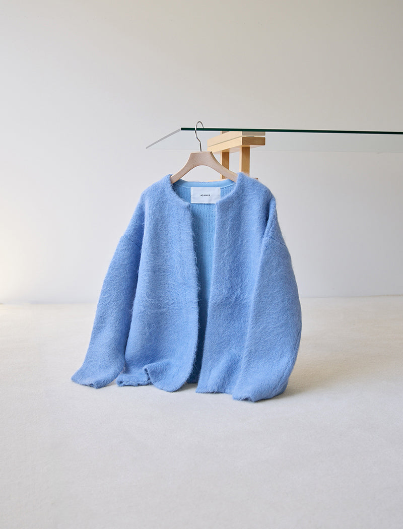 ALPACA FUR KNIT CARDIGAN