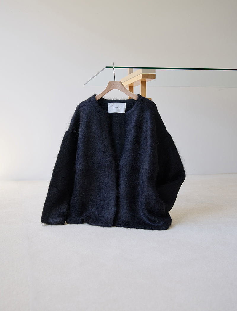 ALPACA FUR KNIT CARDIGAN