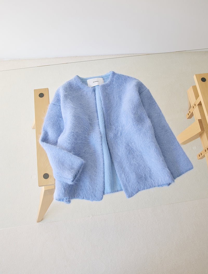 ALPACA FUR KNIT CARDIGAN