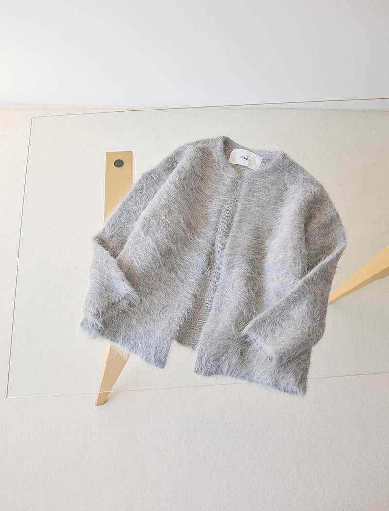 ALPACA FUR KNIT CARDIGAN