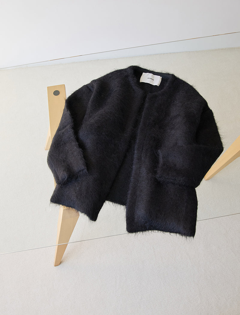 ALPACA FUR KNIT CARDIGAN