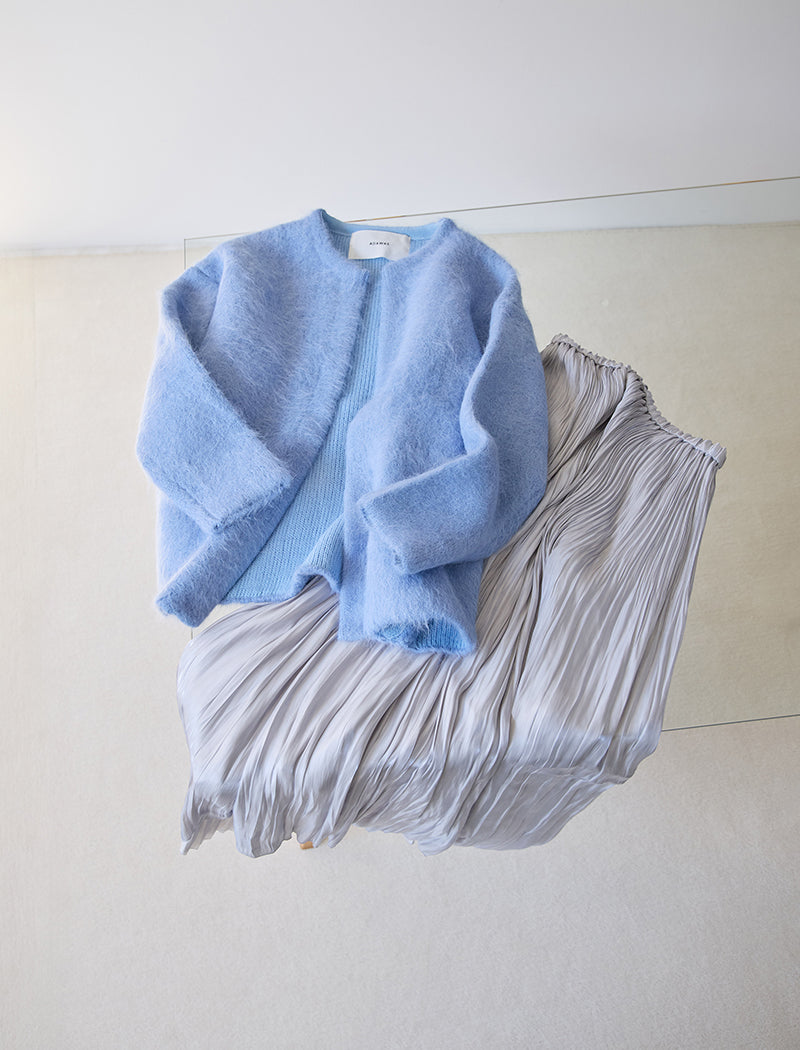 ALPACA FUR KNIT CARDIGAN