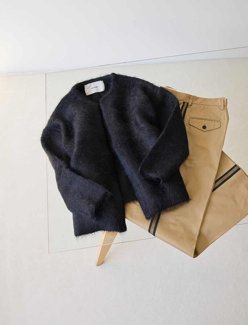 ALPACA FUR KNIT CARDIGAN