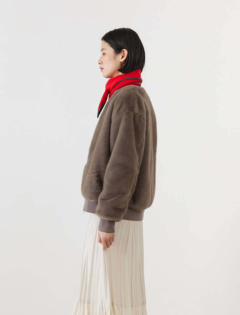 FAUX-MINK ZIP JACKET