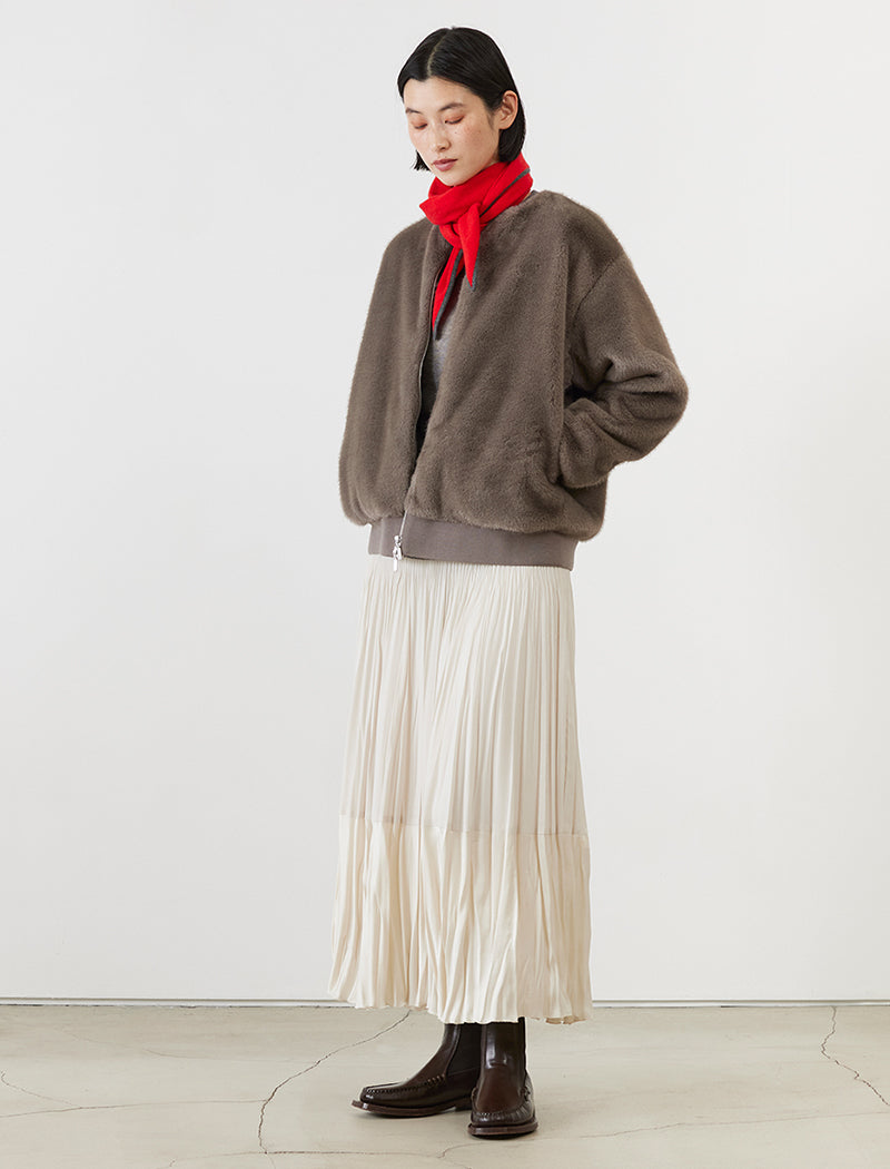 FAUX-MINK ZIP JACKET