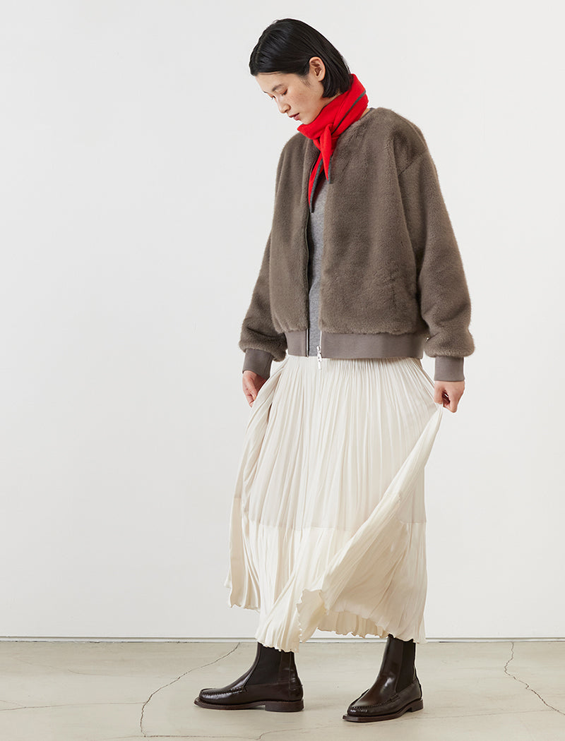 FAUX-MINK ZIP JACKET