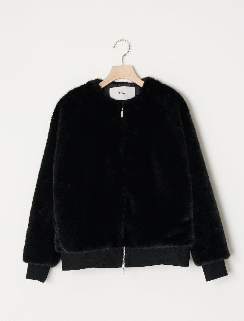 FAUX-MINK ZIP JACKET