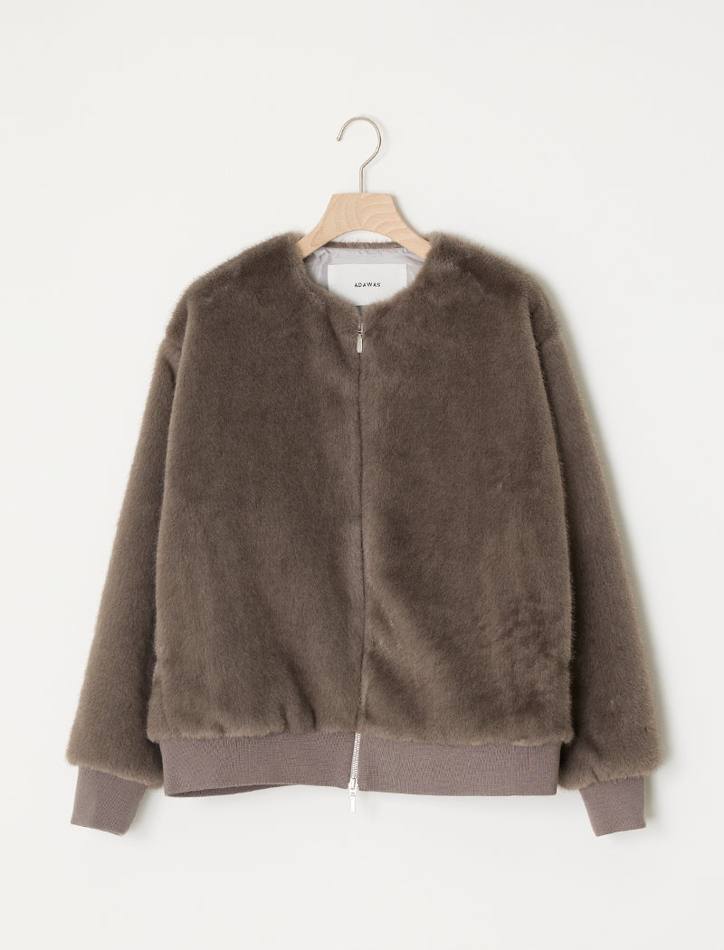 FAUX-MINK ZIP JACKET