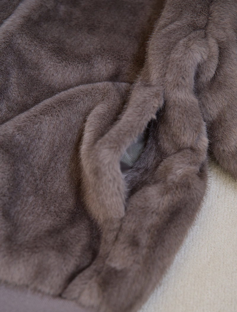 FAUX-MINK ZIP JACKET