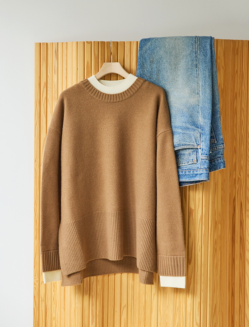 《ADAWAS/EZ》 LAYERED-TRIM TOP