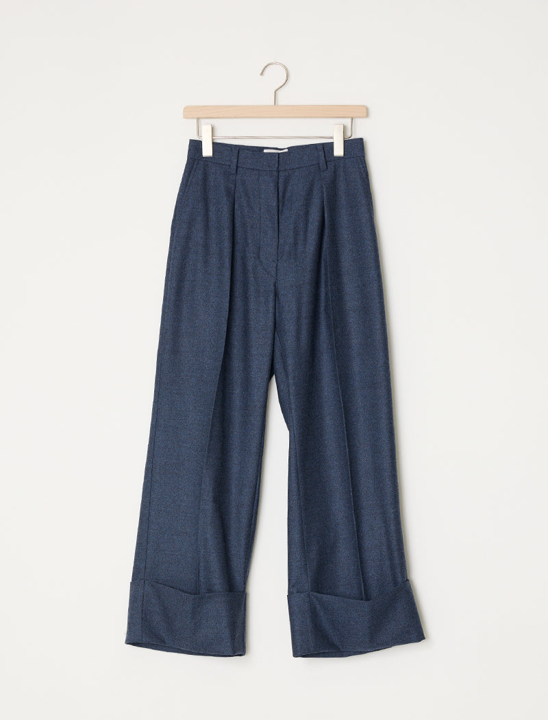 《ADAWAS/EZ》FLANNEL TURN-UP HEM TROUSER