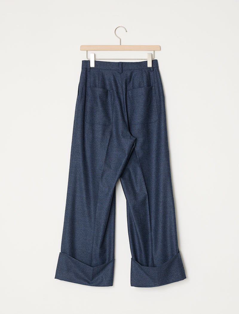 《ADAWAS/EZ》FLANNEL TURN-UP HEM TROUSER