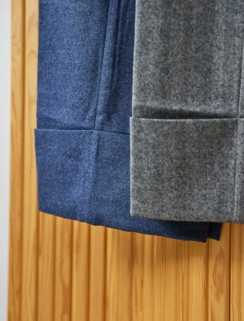 《ADAWAS/EZ》FLANNEL TURN-UP HEM TROUSER