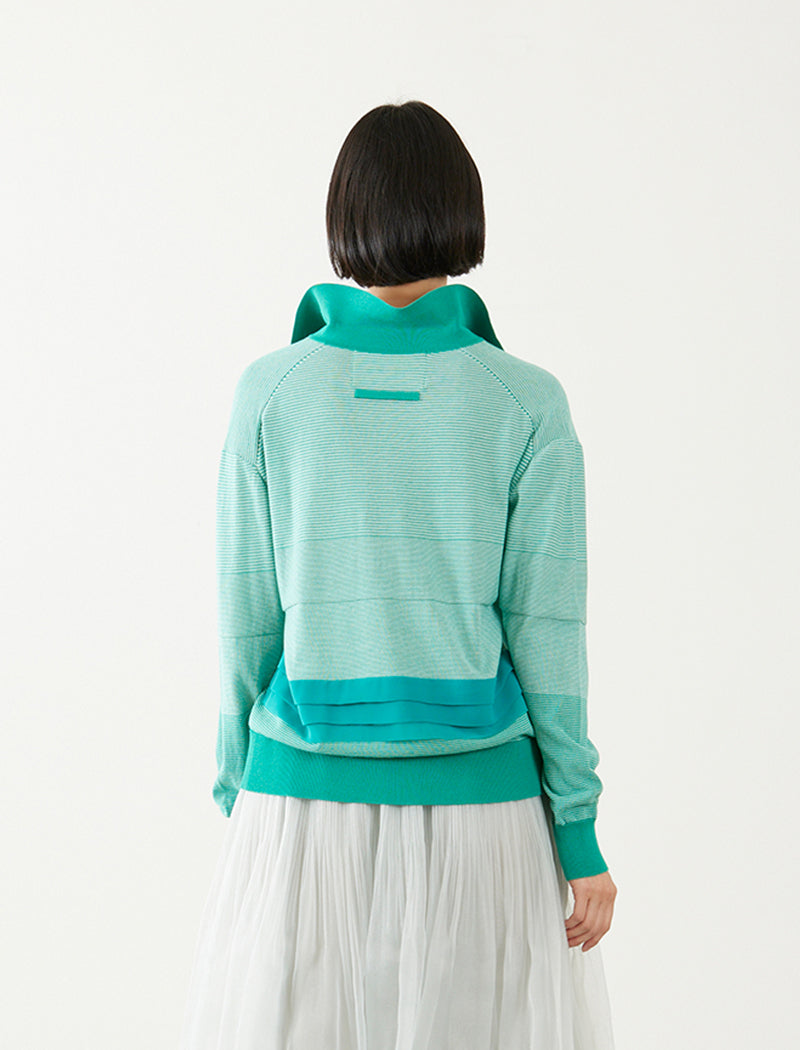 THIN STRIPE SPLIT-NECK POLO