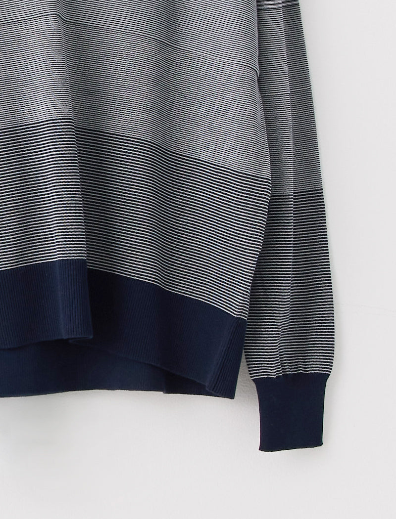 THIN STRIPE SPLIT-NECK POLO