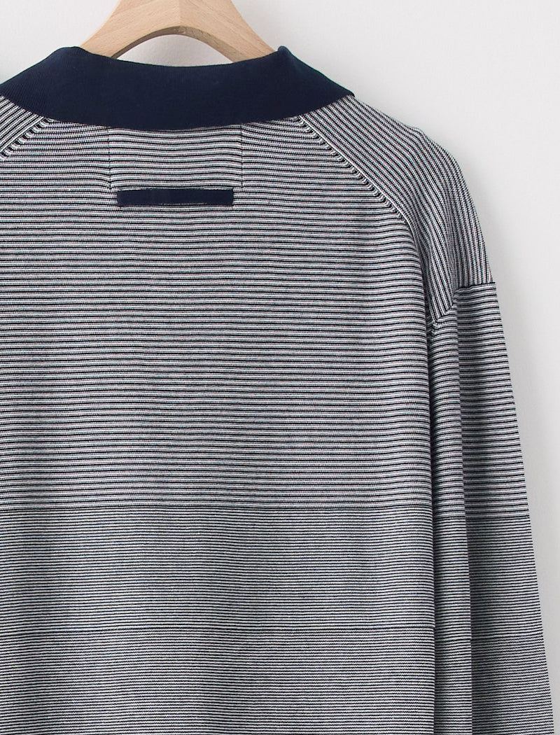 THIN STRIPE SPLIT-NECK POLO