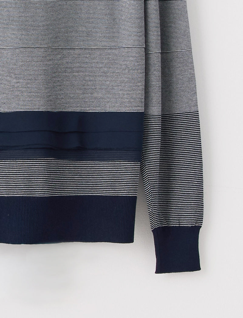 THIN STRIPE SPLIT-NECK POLO