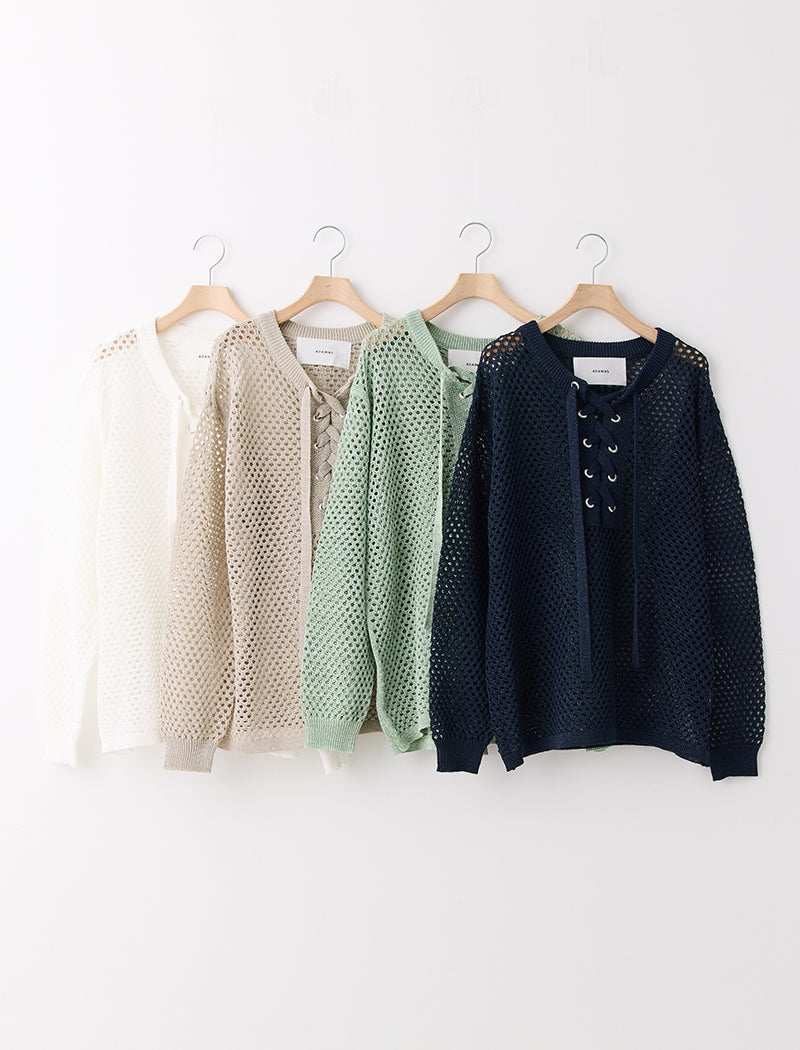 MESH LACE-UP TOP