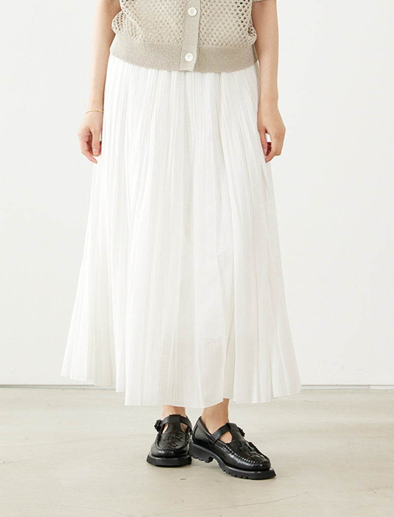 LINEN-LOOK PLEATED SKIRT