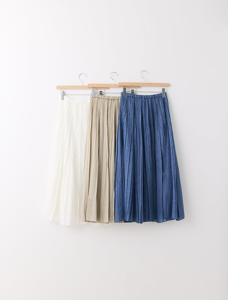 LINEN-LOOK PLEATED SKIRT