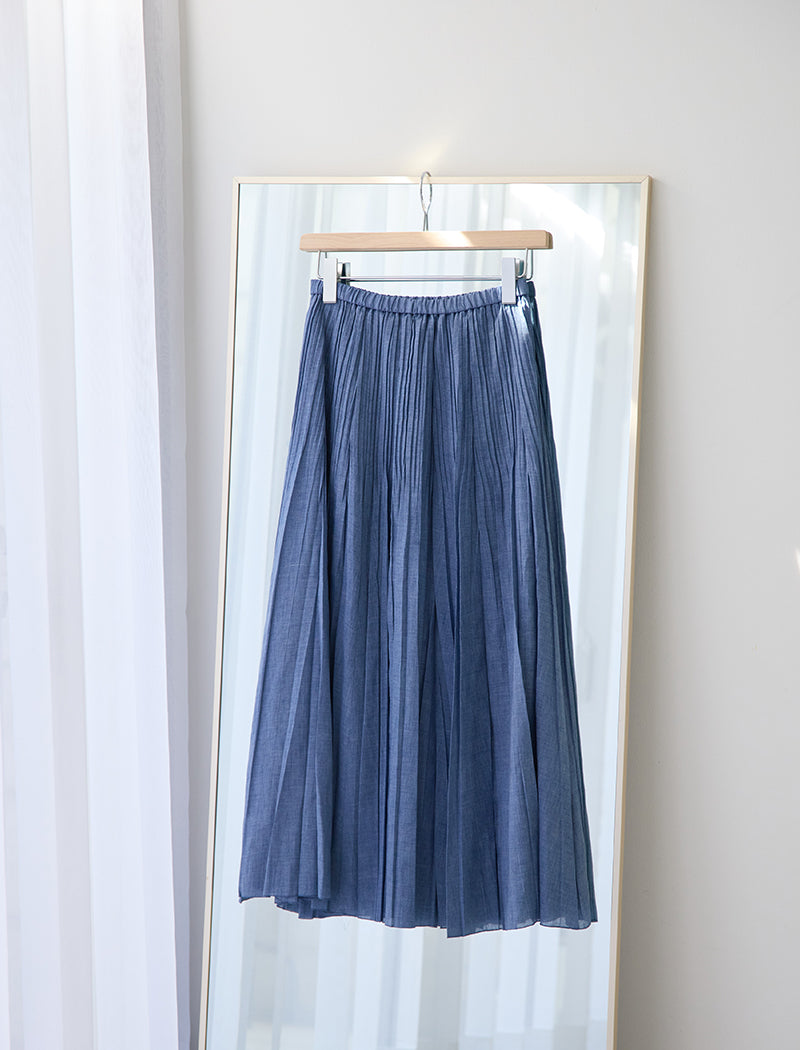 LINEN-LOOK PLEATED SKIRT