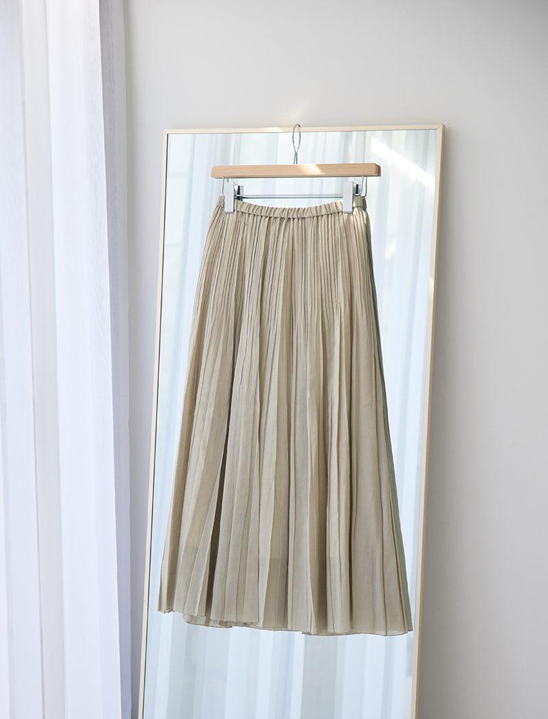 LINEN-LOOK PLEATED SKIRT