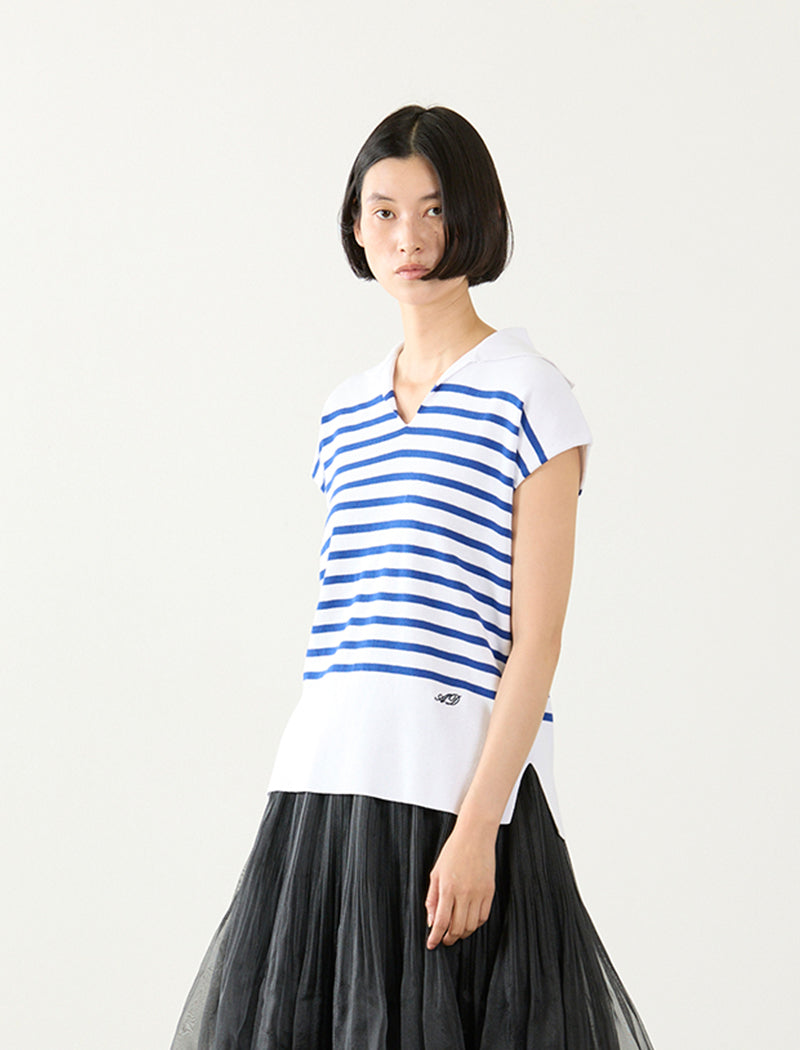 STRIPED COTTON SAILOR TOP
