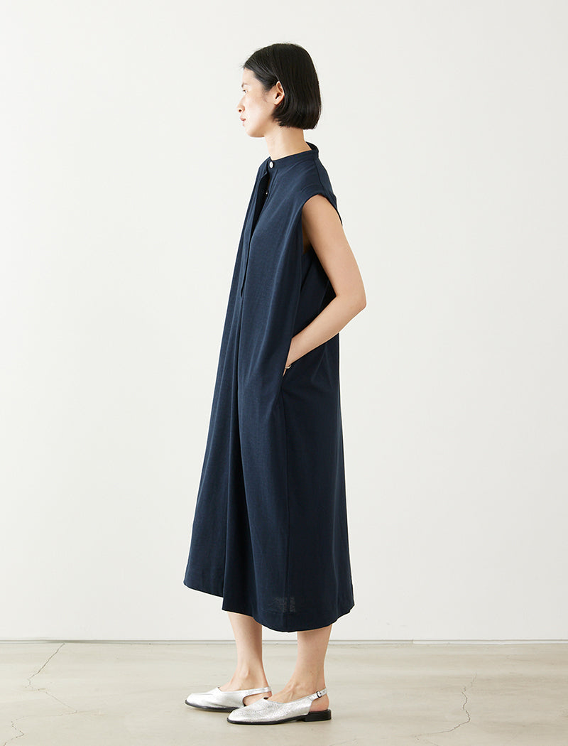 DRY COTTON JERSEY HENLEY DRESS
