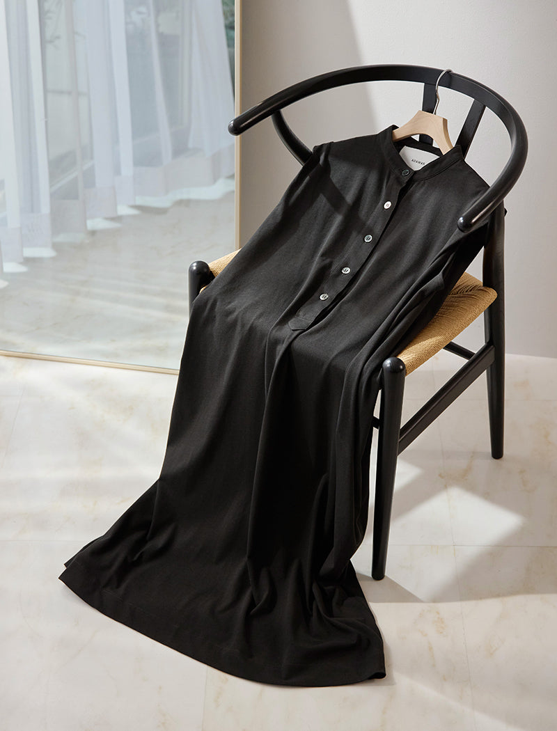 DRY COTTON JERSEY HENLEY DRESS
