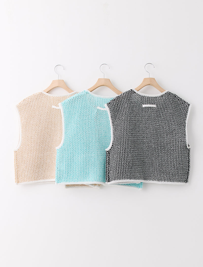LINEN BLENDED MESH VEST