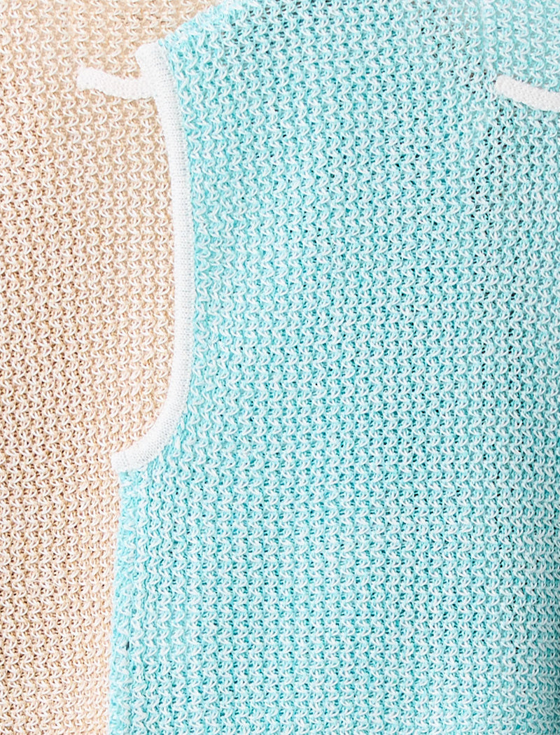 LINEN BLENDED MESH VEST