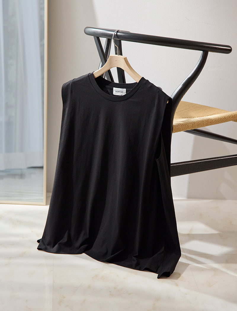 DRY COTTON JERSEY FLARED TANK