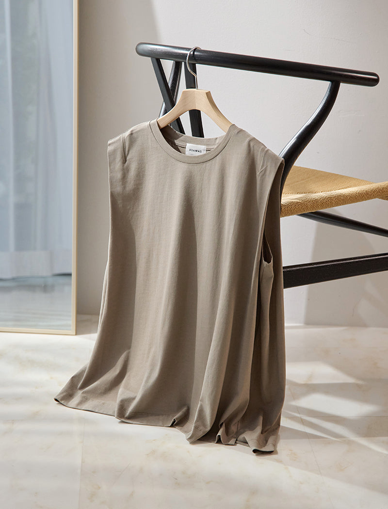 DRY COTTON JERSEY FLARED TANK