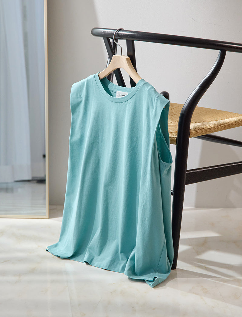 DRY COTTON JERSEY FLARED TANK