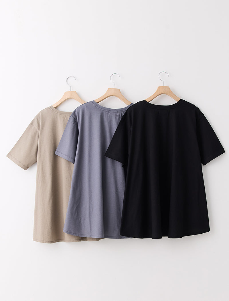 DRY COTTON JERSEY FLARED TEE
